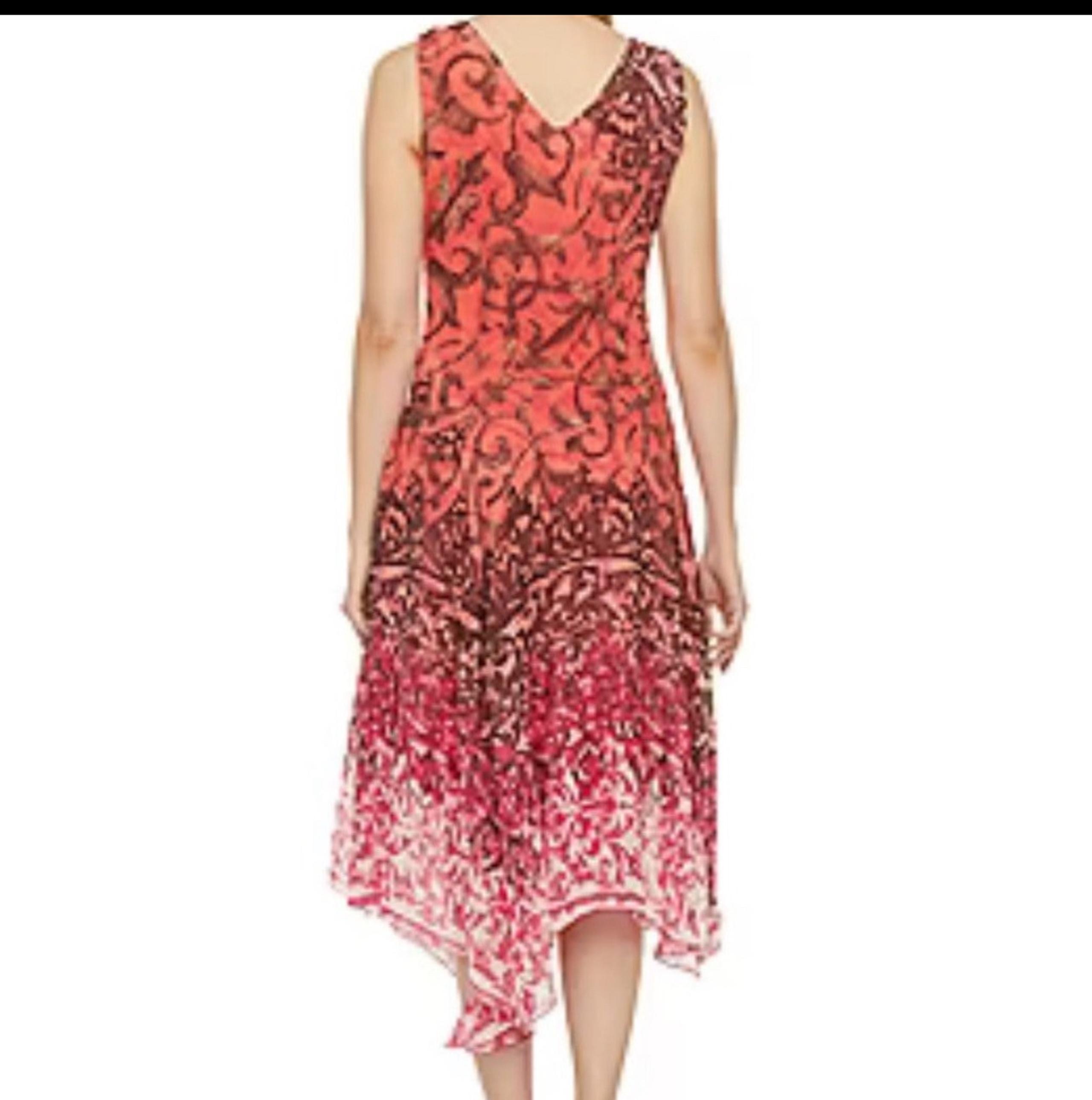 Rabbit Rabbit Rabbit Sleeveless Boho Party Dress Pink And Red Shades NEW size 12