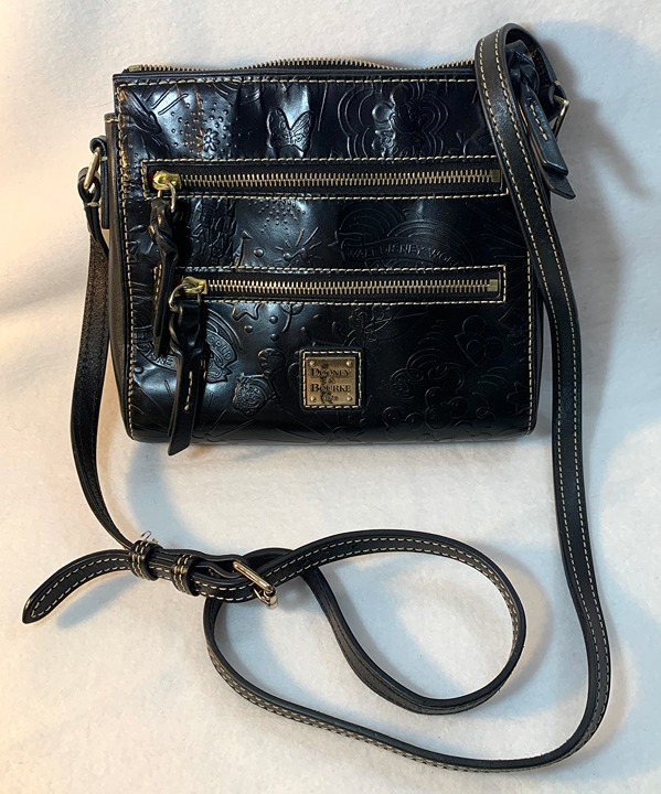 Disney Dooney & Bourke Purse Crossbody Bag Sketch Embossed Black Mickey WDW