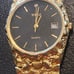 Vintage 80s Topaz Goldtone nugget Watch unisex