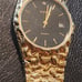 Vintage 80s Topaz Goldtone nugget Watch unisex