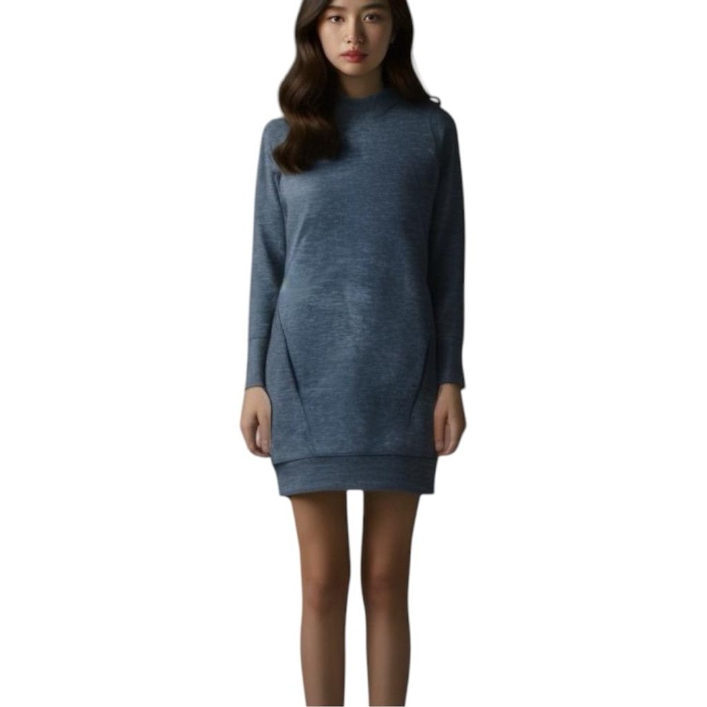 90 Degree by Reflex hoodie short sweatshirt dress with pockets Grey Sz XL