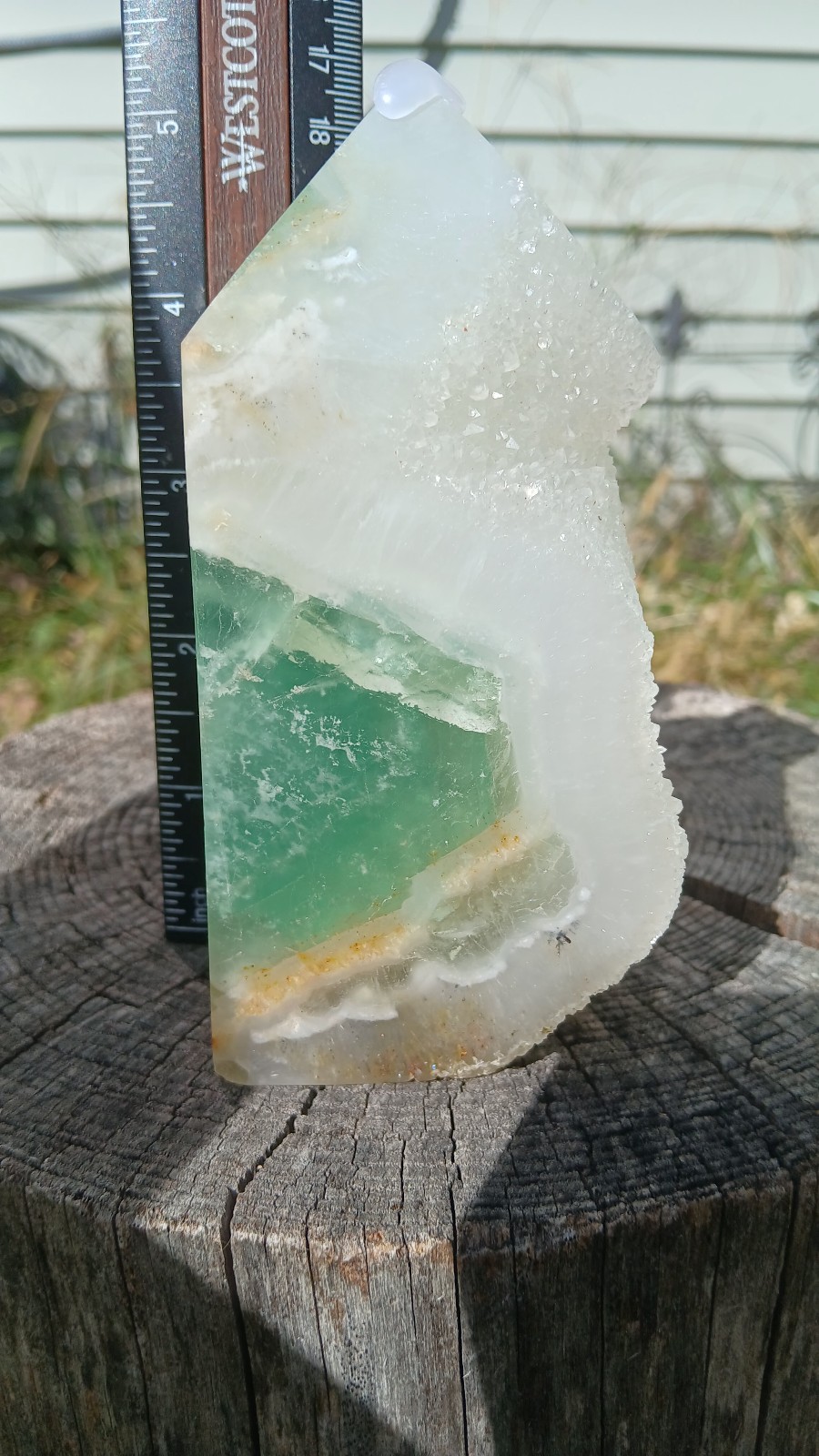 Green fluorite tower