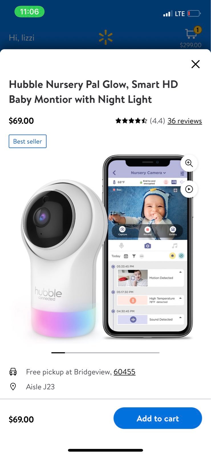 Hubble baby monitor