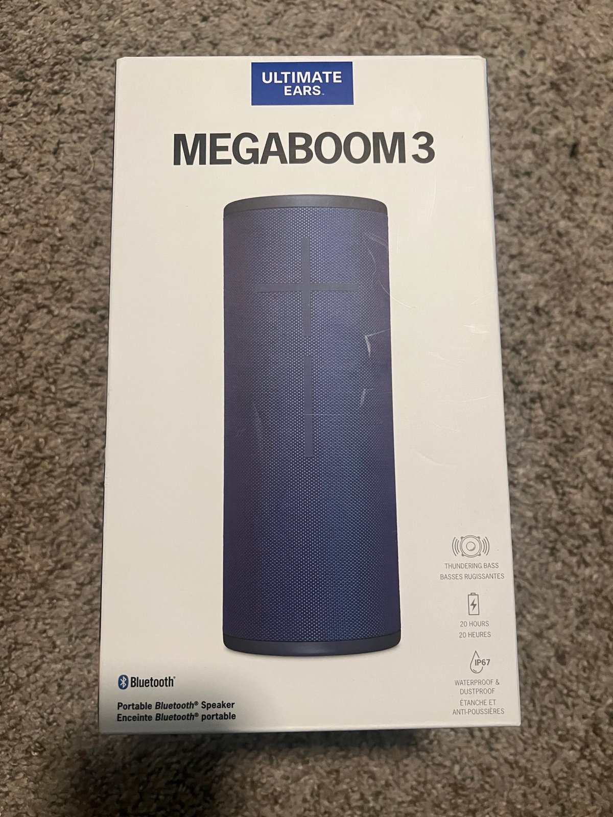 Ultimate Ears MegaBoom 3 Portable Bluetooth Speaker - Blue NEW Sealed
