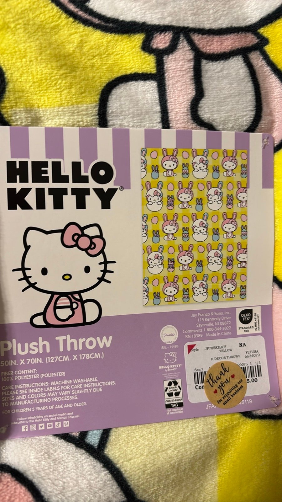 Throw blanket hello kitty