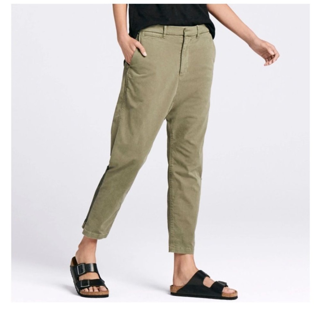 Nili Lotan Drop Crotch Army Pants with Ankle Zippers in Khaki Size 0