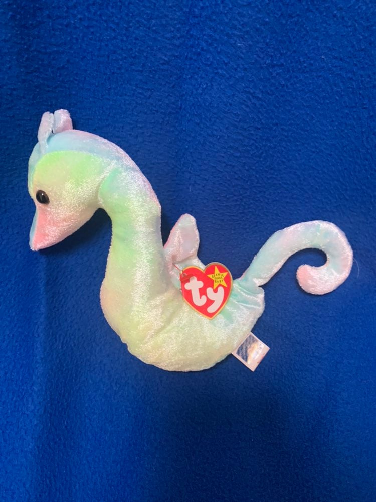 Ty Beanie Babies NEON the seahorse RARE