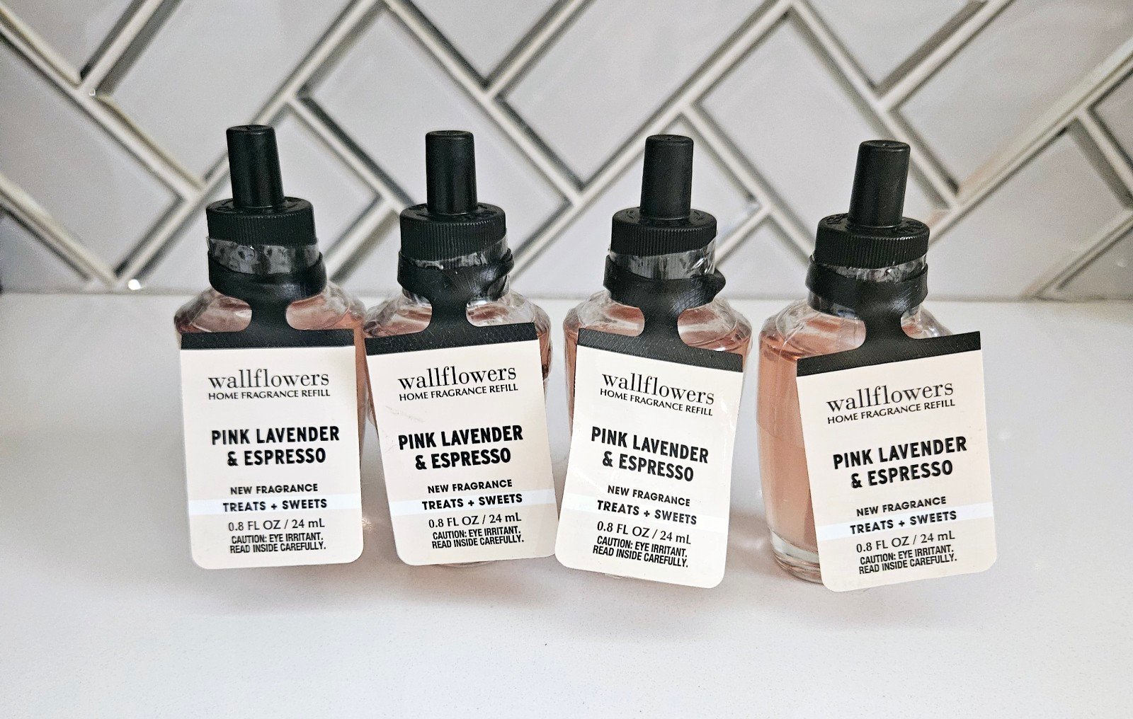 Bath & Body Works PINK LAVENDER & ESPRESSO Wallflowers Fragrance Refills x4