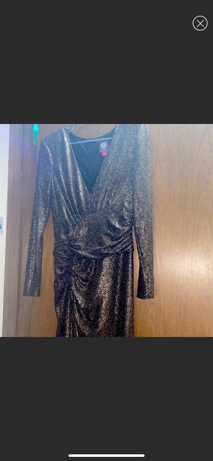 Vince Camuto gold wrap dress