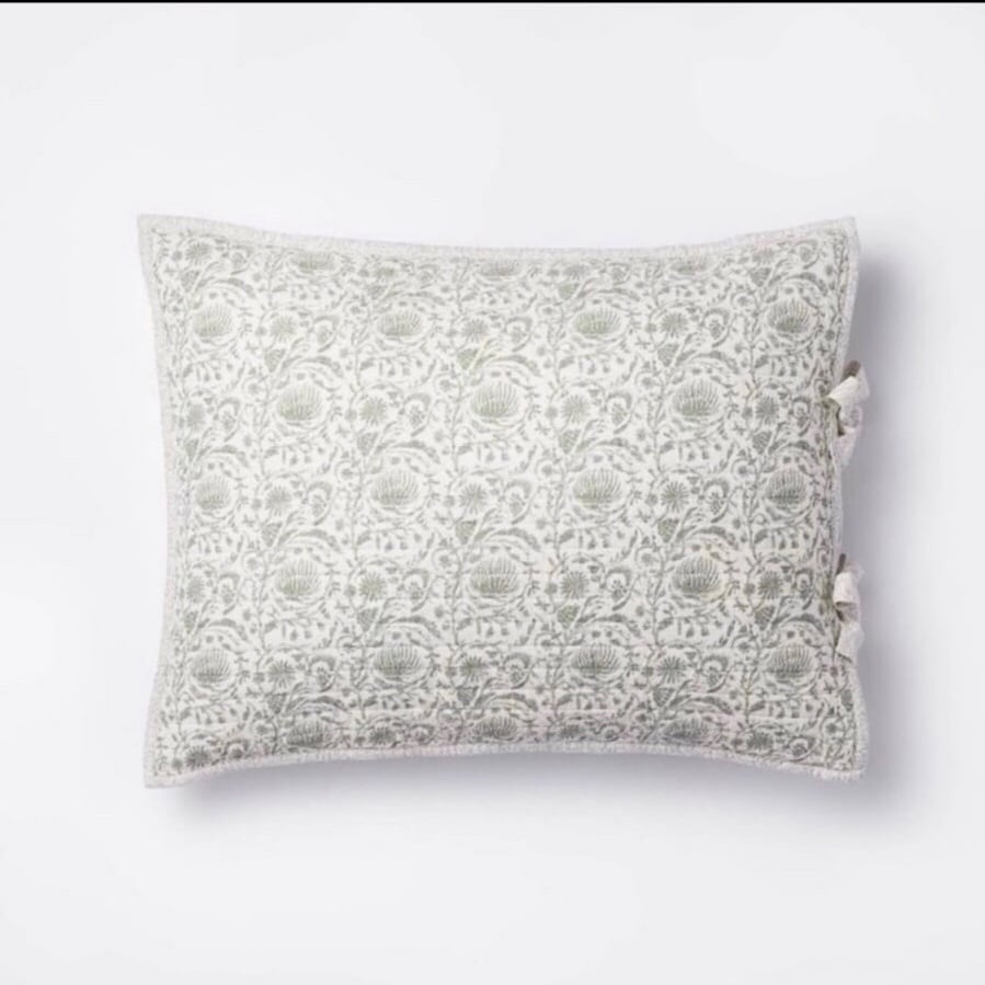 Standard Decorative Border Cotton Sham Green-Threshold Studio McGee