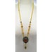 Victorian Topaz Glass Rhinestone Filigree Bead Beaded Pendant Necklace