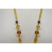 Victorian Topaz Glass Rhinestone Filigree Bead Beaded Pendant Necklace