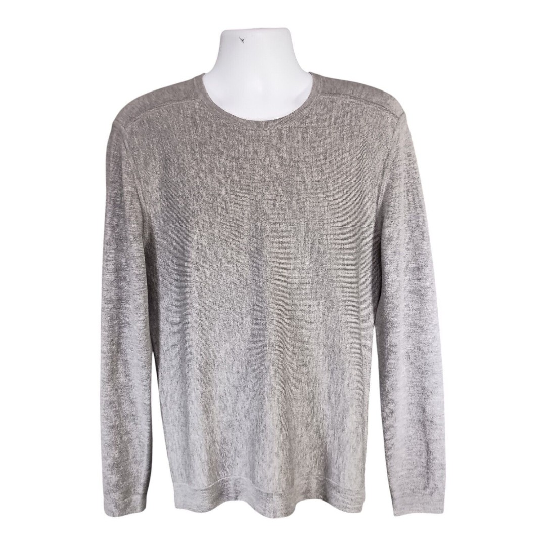 Lululemon Alpine Air Merino Wool Crew Neck Sweater Pullover Grey Men's Large