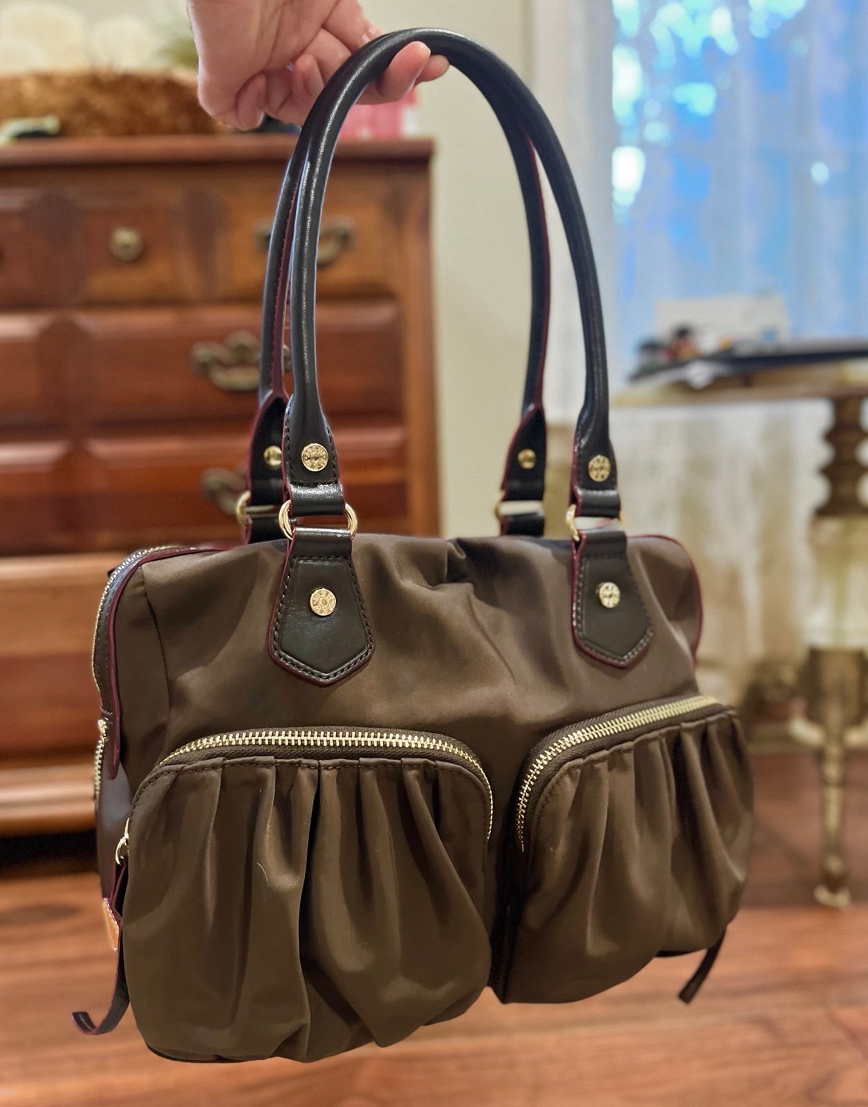 BIG SALE!! MZ Wallace Baby Jane RARE dark warm brown color with gold hardware