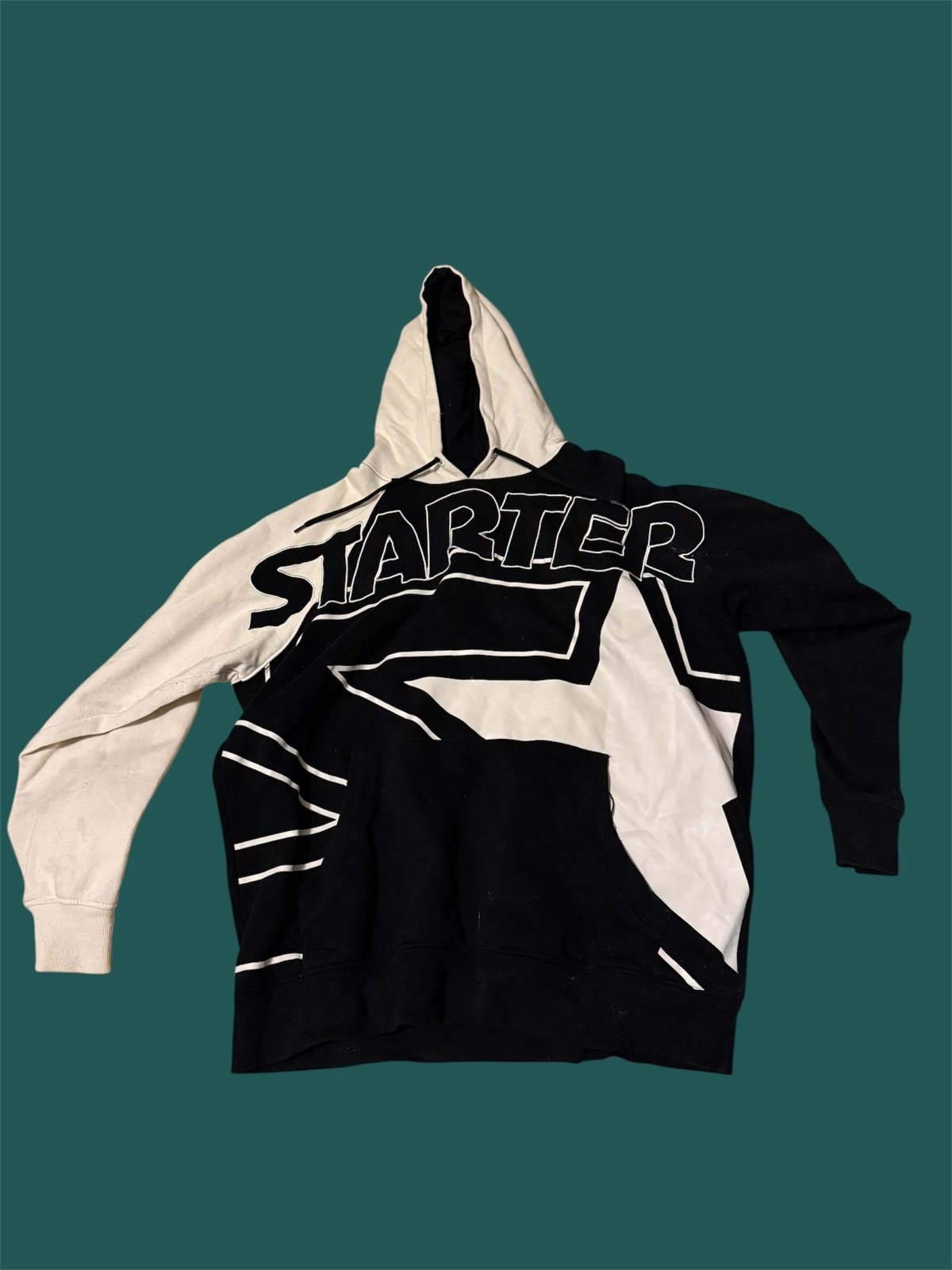 STARTER Black and Cream Two-Tone Sweatshirt