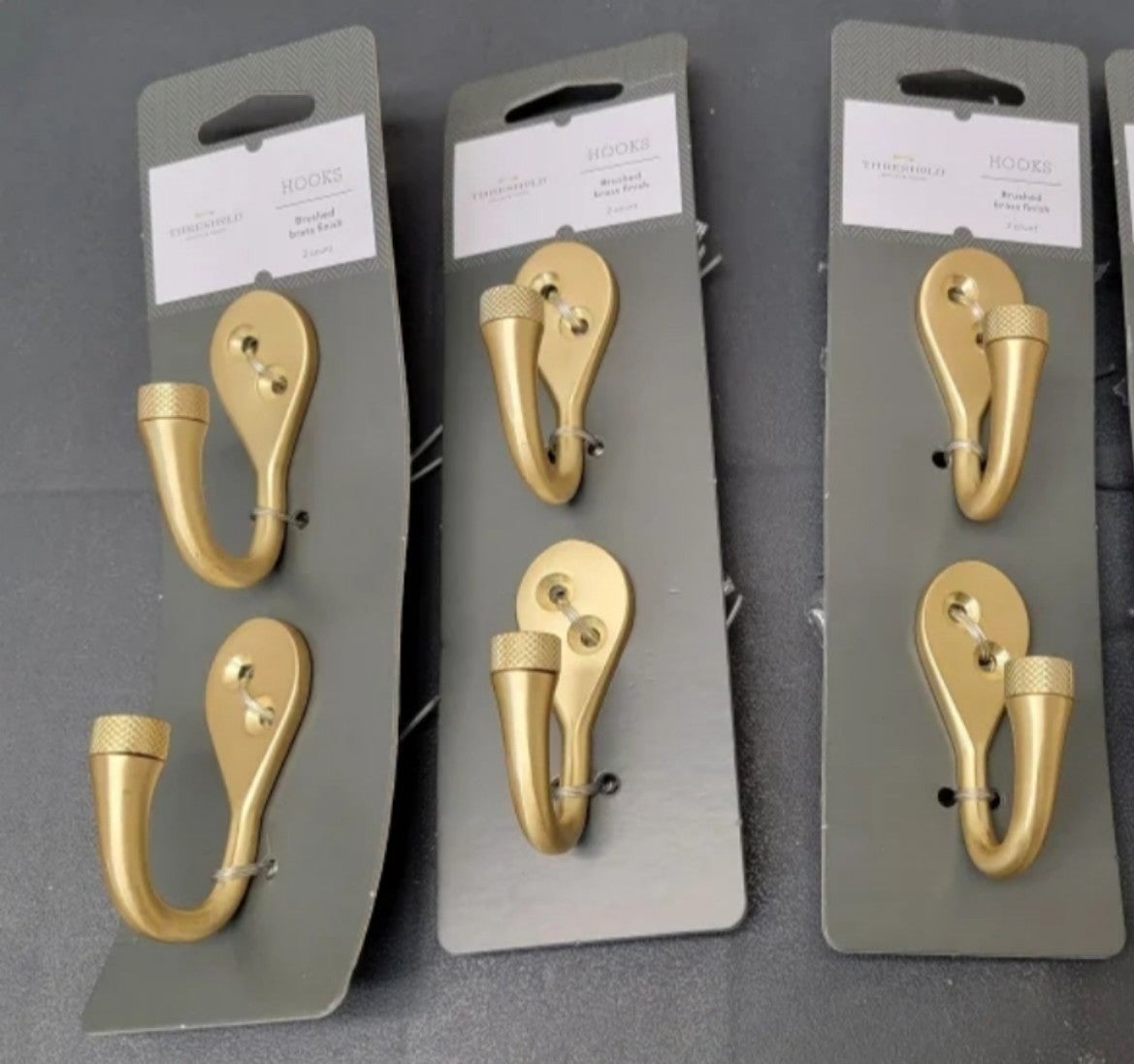 Set of 3- 2pk Knurled Single Prong Hook - Threshold™ Set of 3- 2pk Knurled Single Prong Hook - Threshold™