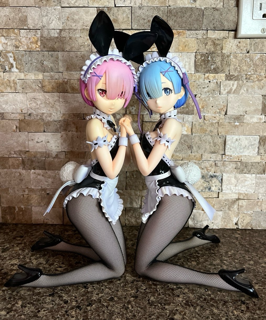 Rem & Ram 1/4 Scale Bunny Figures Official With Stockings