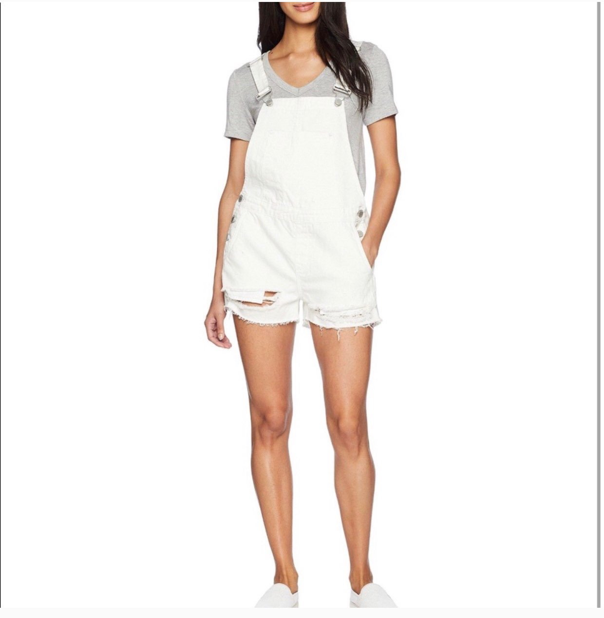 Blank NYC Distressed Denim Overalls