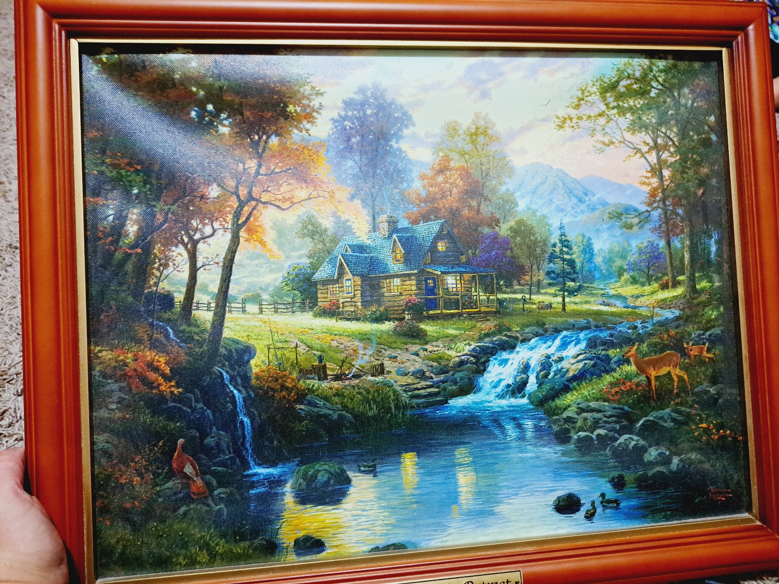 Thomas Kinkade Mountain Retreat Framed Picture
