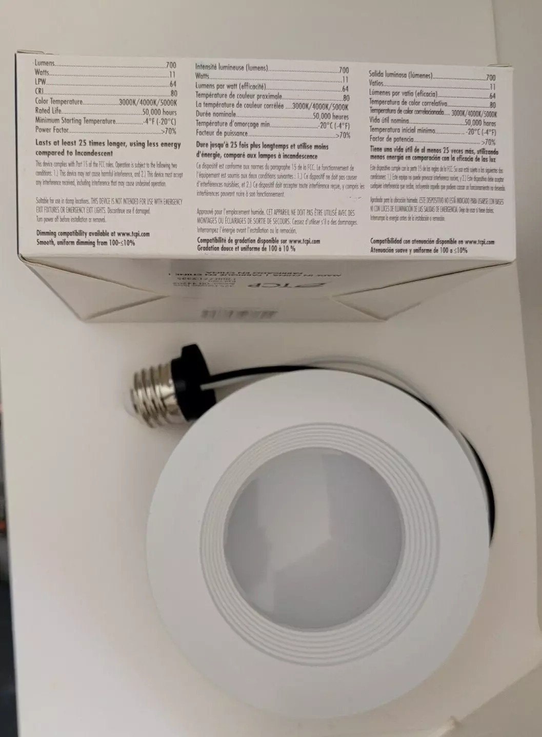2 pk TCP ELITE 4 RECESSED HOUSING LEDDR4BVCCT2 LED DOWNLIGHT Dimmable 120V