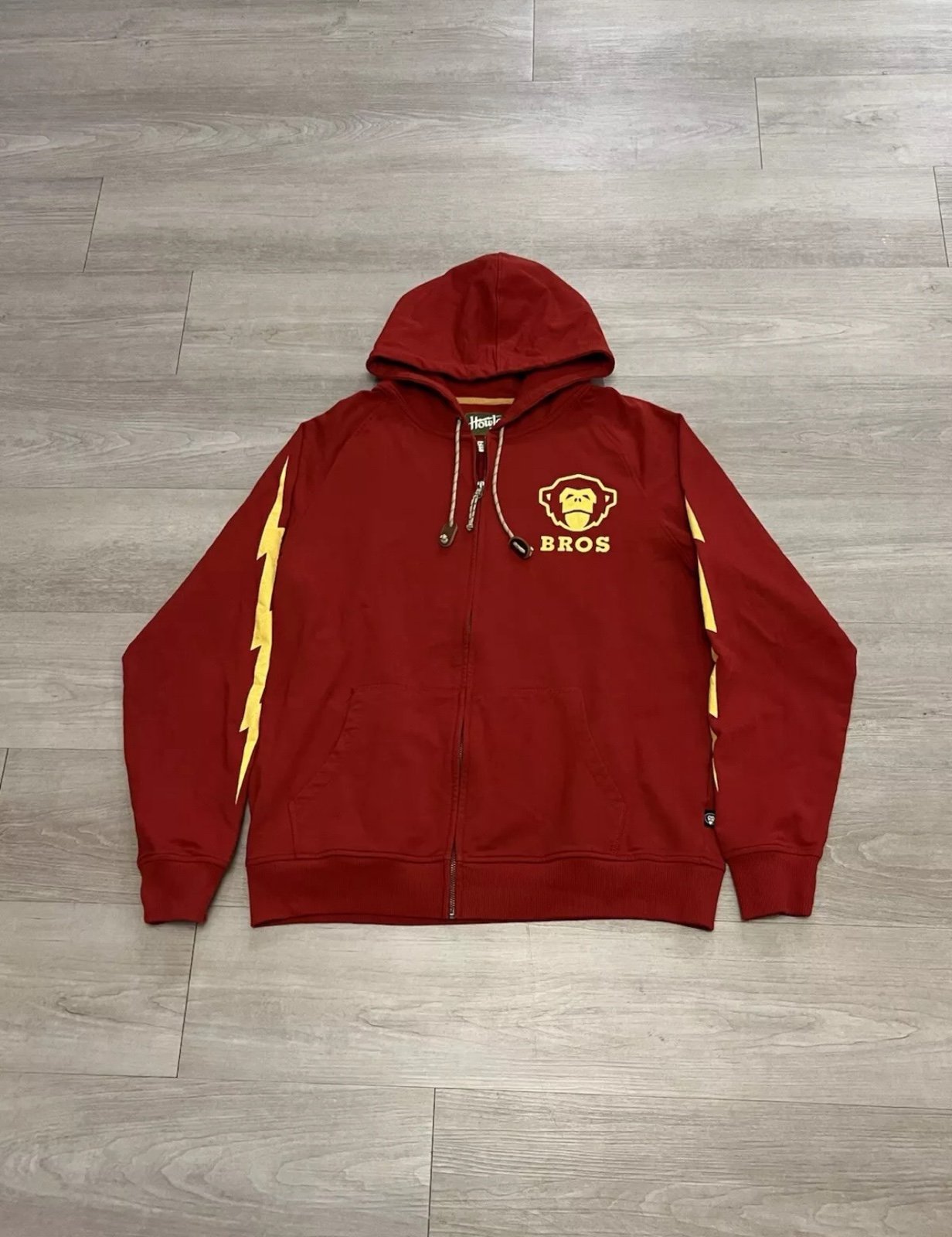 Howler Bros Brothers Heed The Call Red Monkey Zip Up Hoodie Sweatshirt