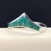 Sterling Silver Malachite Cuff Bracelet Taxco Mexico 37.4g 7”