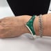 Sterling Silver Malachite Cuff Bracelet Taxco Mexico 37.4g 7”