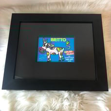 Romero Britto Black Matte 18 Frame Beveled Linen Fillet Color Play FRP Signed
