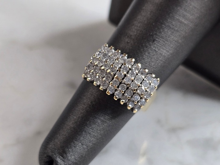 Womens Vintage Estate 14K Yellow Gold Diamond Cluster Ring 5.1g E4401