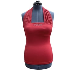 NFL / ALL SPORT COUTURE Womens Red Halter Stretch Top Large Atlantic Falcons NWT
