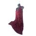 Simply Vera Wang Dress Chenille Floral Print Asymmetrical Burgundy Dress M