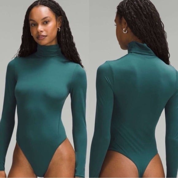 NWT LULULEMON Wundermost NuluTurtleneck Teal Bodysuit Long Sleeve Top