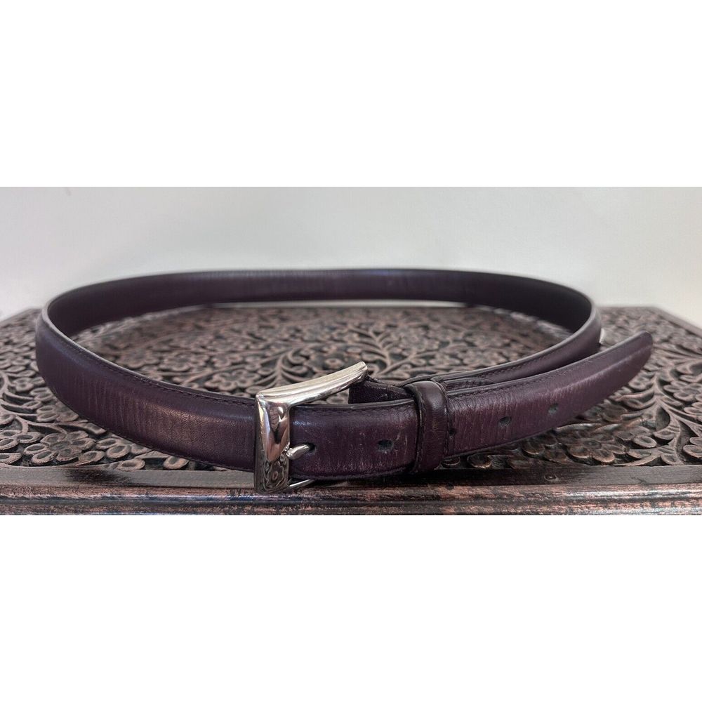 EUC Ralph Lauren Polo Leather Brown Belt 38 . Silver Buckle. 1.25 Wide.