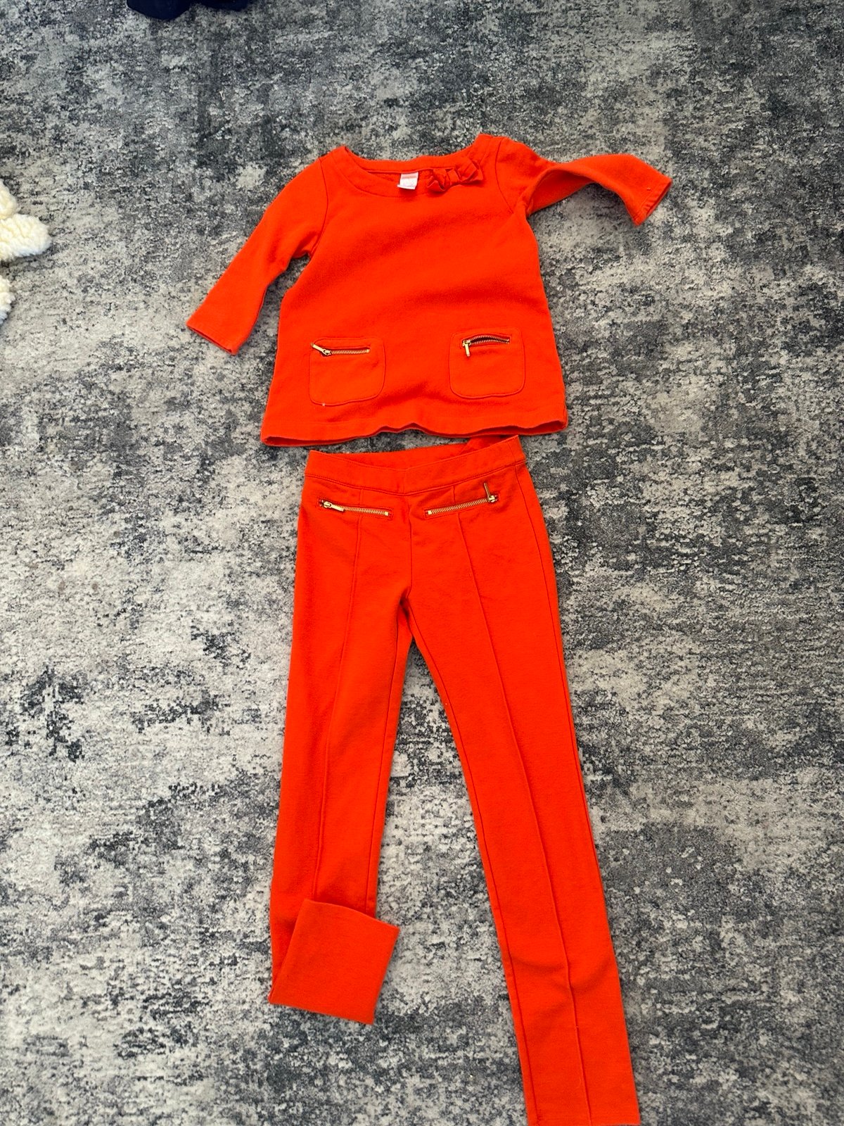 Girl orange chic Gymboree outfit Pants size 10 Top size 8