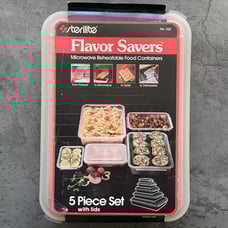 VTG Sterilite Flavor Savers Microwave Reheatables Food Container 5-pc Set w/Lide