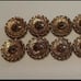 8 Vintage .5 golden gold bronze loop back buttons lot 12.7mm braided