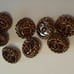 8 Vintage .5 golden gold bronze loop back buttons lot 12.7mm braided