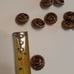 8 Vintage .5 golden gold bronze loop back buttons lot 12.7mm braided
