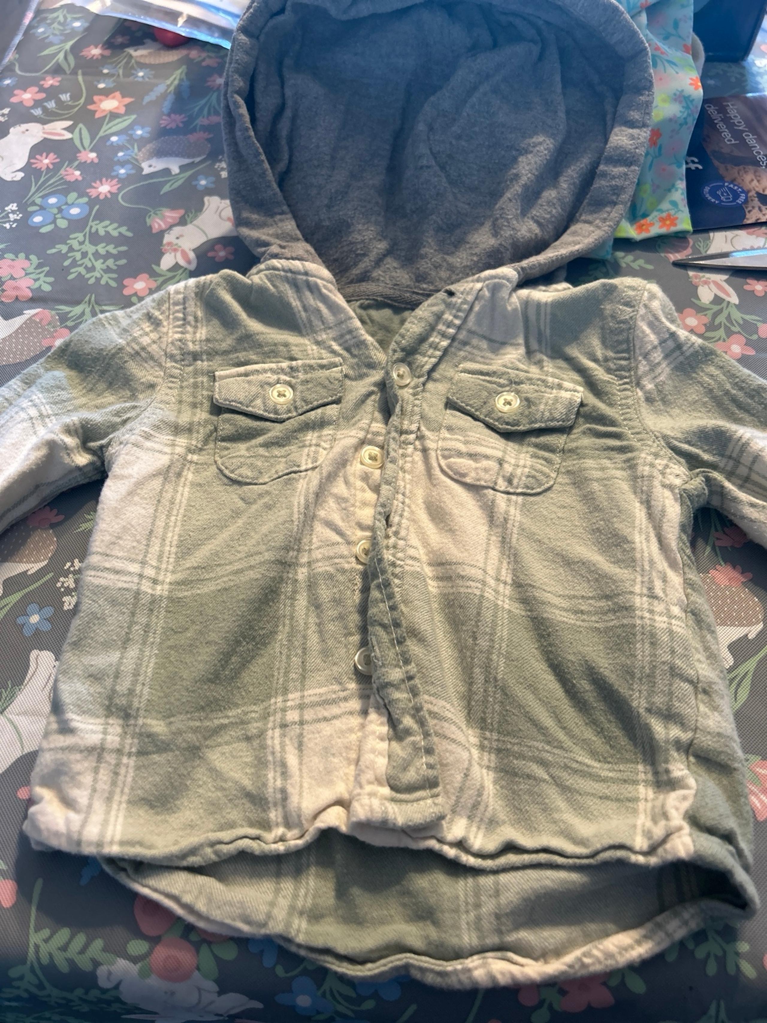 Teal hooded flannel
