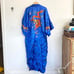 GOLDEN DRAGON AUTHENTIC CHINESE BLUE KIMONO SILK ROBE SIZE XL