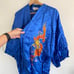 GOLDEN DRAGON AUTHENTIC CHINESE BLUE KIMONO SILK ROBE SIZE XL