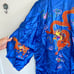 GOLDEN DRAGON AUTHENTIC CHINESE BLUE KIMONO SILK ROBE SIZE XL