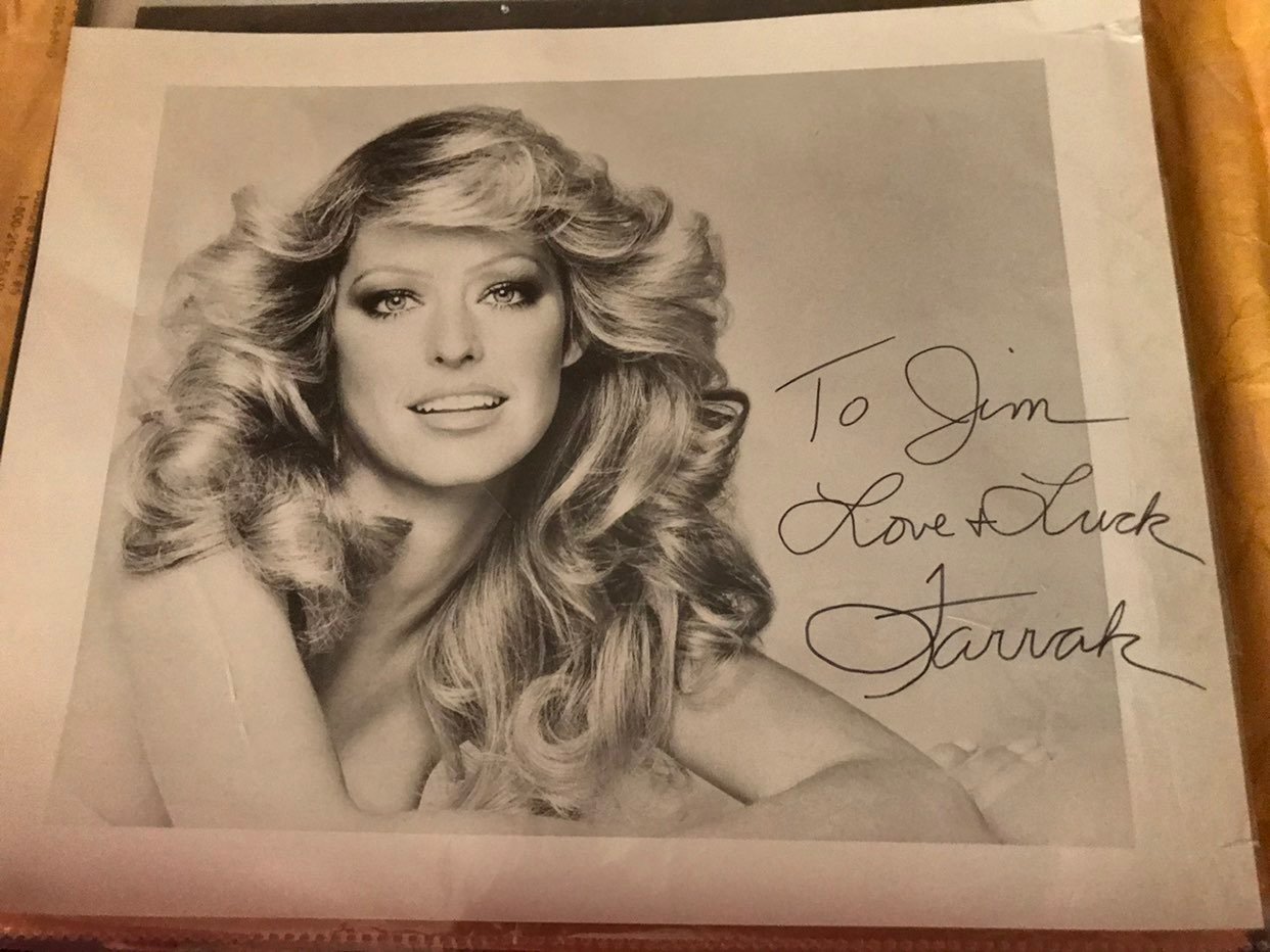 Inscribed autographed picture of Farrah