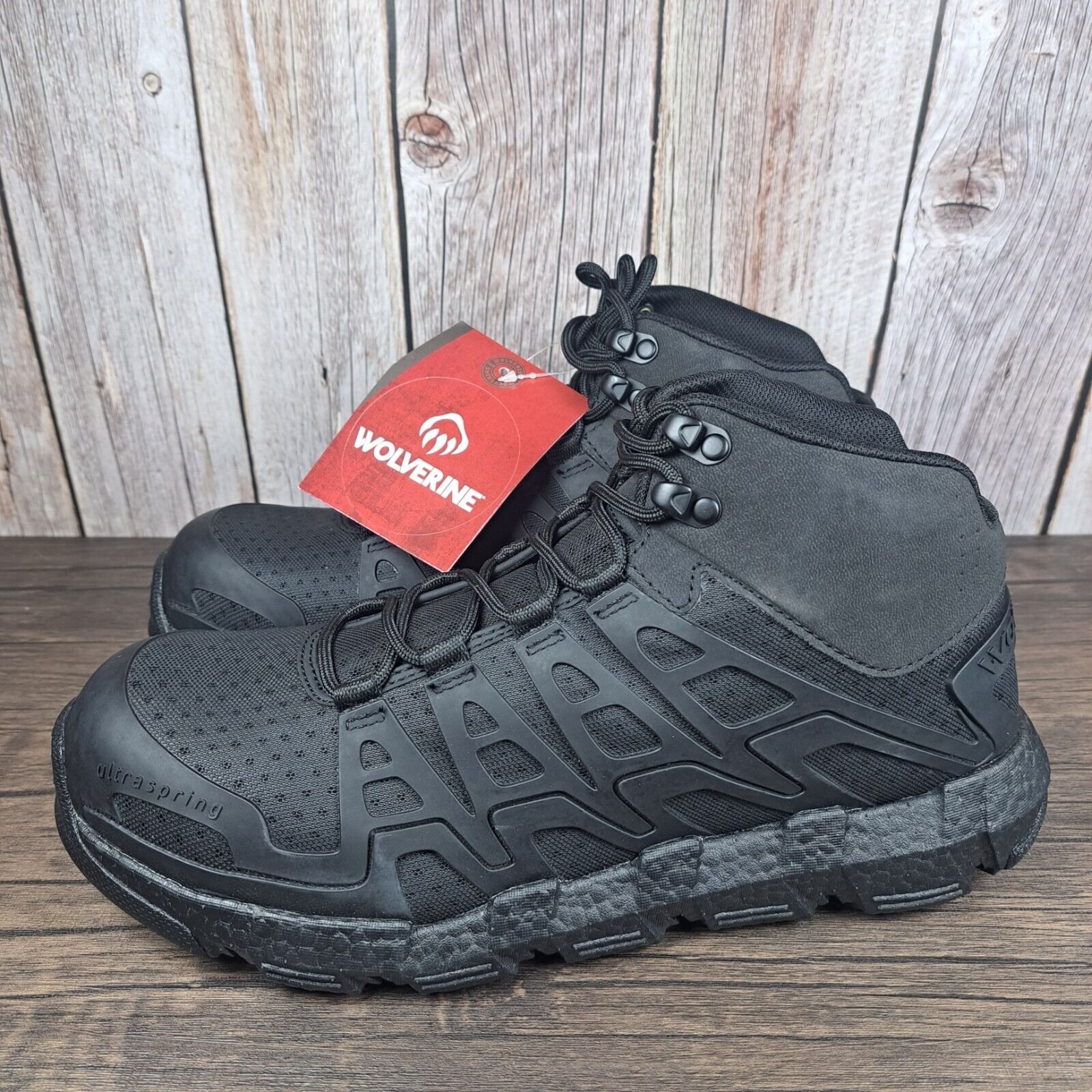 Wolverine Rev Durashock Carbon Max Toe Work Boot Men's Sz 8.5 M Black NWT
