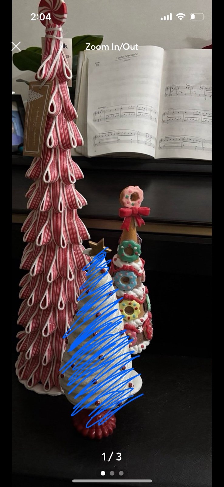 Cupcake And Cashmere Christmas Tree Table Décor Bundle Dessert Themed Set Of 2