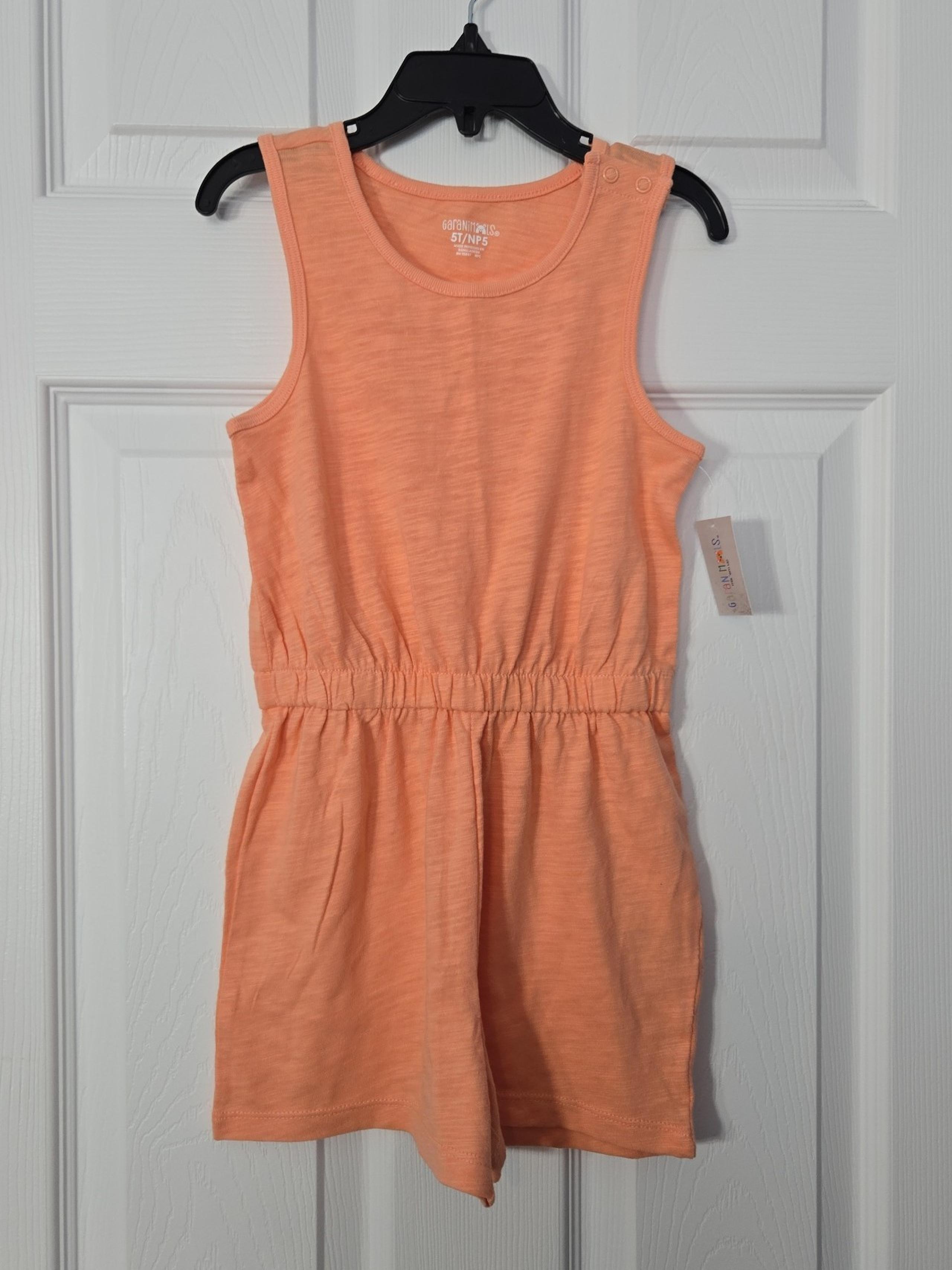 Garanimals Toddler Girls Size 5T One Piece short & Top Peach New with tags
