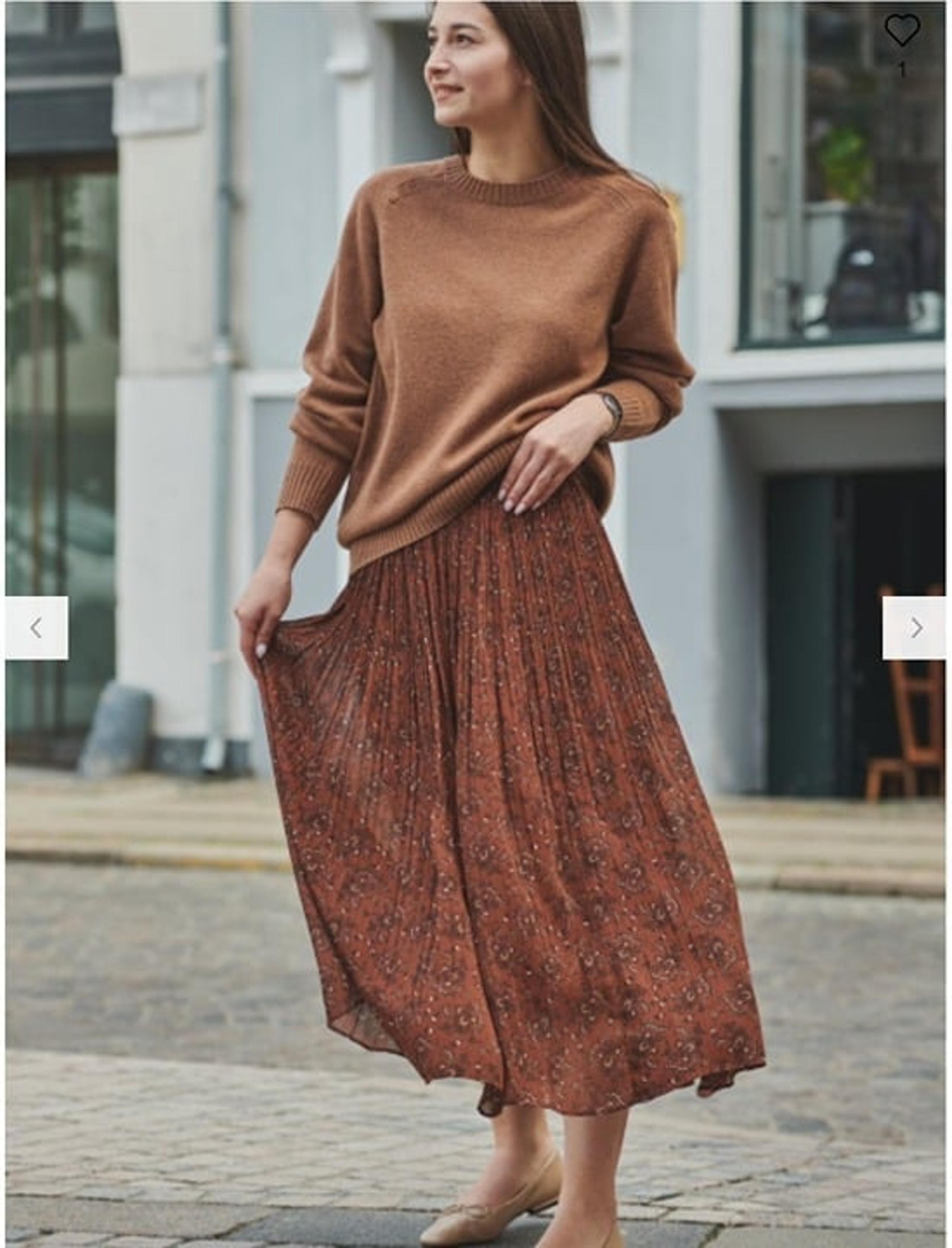Uniqlo Chiffon Pleated Skirt 36 BROWN US-M NWT