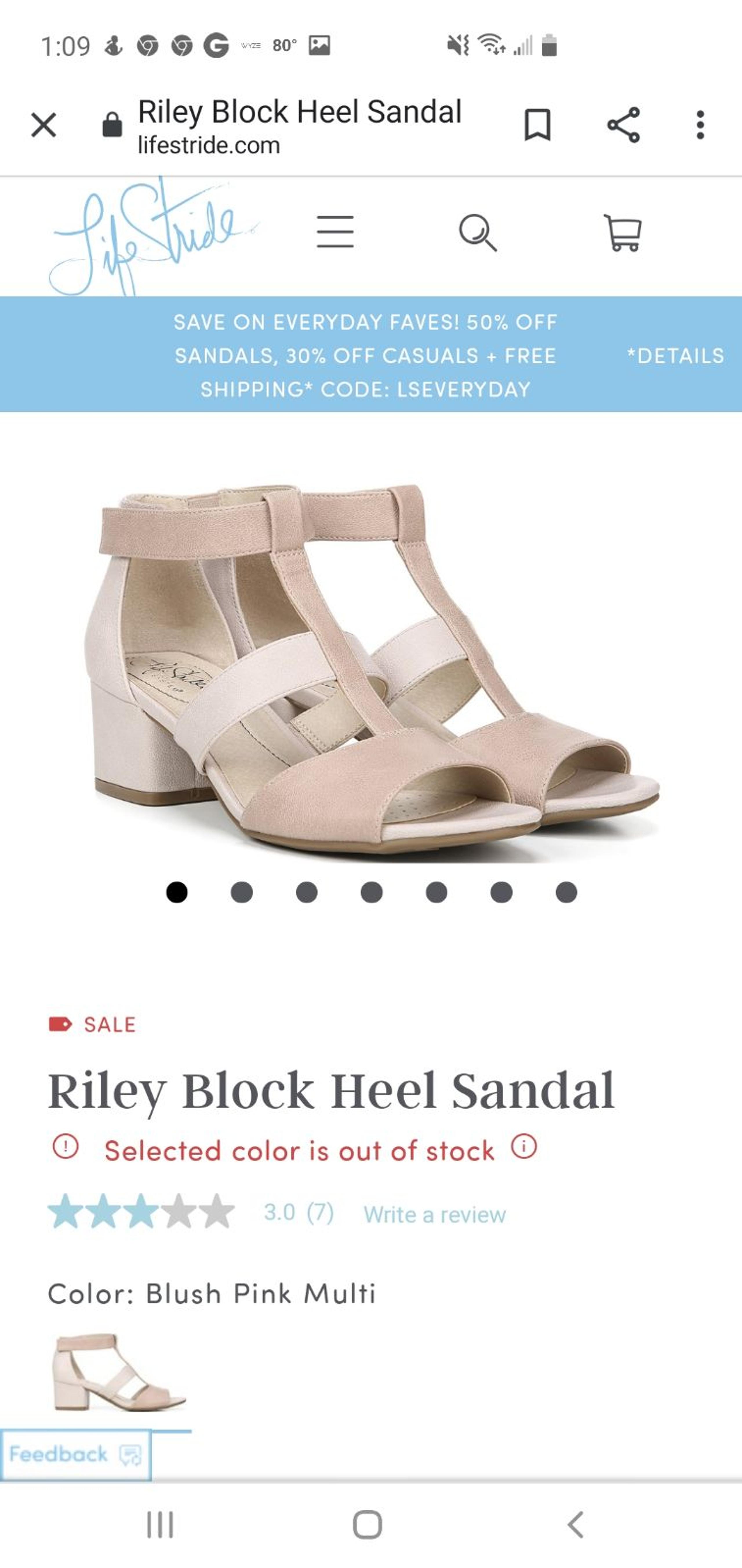 LifeStride block heel sandals