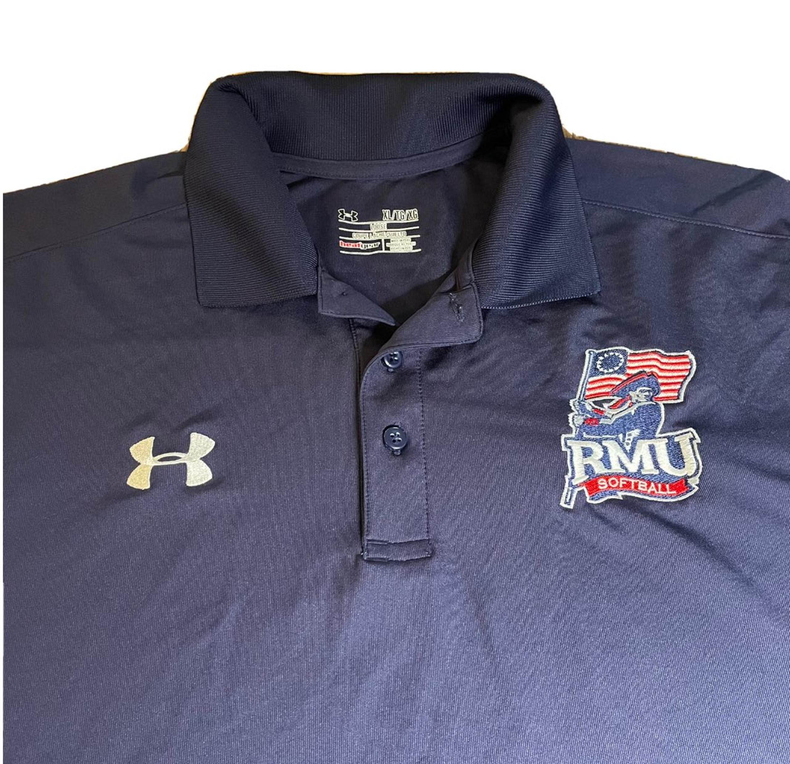 Under Armour Robert Morris Softball Colonials Golf Polo Shirt RMU  Men's XL  Loo
