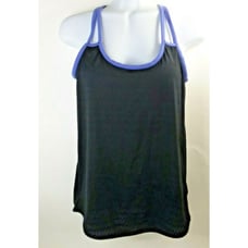 Athleta Tankini Swimsuit Top Women's Size XS Black Blue purple Color block